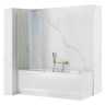 штора для ванны Rea Elegant 80x140 gold стекло прозрачное (REA-W6601)