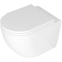 унітаз Carlo Mini Rimless 48x37 white + сидіння дюропласт soft-close (REA-C6200)
