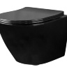 чаша унитаза Rea Carlo Mini Flat  black gloss без ободка, сиденье дюропласт медленно падающее (REA-C8936)
