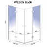 душевая кабина Rea Wilson 90x90 безопасное стекло, прозрачное (REA-K1007)