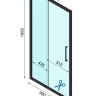 душевая дверь Rea Rapid Slide 100x195 безопасное стекло, прозрачное, gold (REA-K5611)