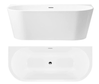 ванна акриловая Rea Capri 170x75 + сифон + пробка click/clack (REA-W9801)