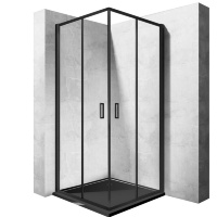 душова кабіна Rea Punto 90x90 black безпечне скло, прозоре (REA-K4801)