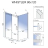 душевая кабина Rea Whistler 80x120 безопасное стекло прозрачное (REA-K0848)