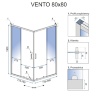душевая кабина Rea Vento 80x80 безопасное стекло, прозрачное (REA-K0912)