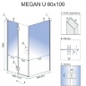 душевая кабина Rea Megan 80x100 безопасное стекло прозрачное (REA-K8569)