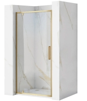 душевая дверь Rea Rapid Swing 90x195 безопасное стекло, прозрачное, brush gold (REA-K2502)