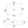 умывальник Rea Altea Cloudy 45,5x36 под мрамор, белый (REA-U9242)