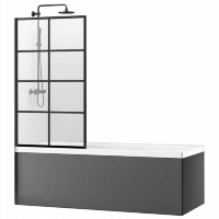 штора для ванны Rea Lagos-1 70x140 black стекло прозрачное (REA-K4569)