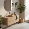 умывальник Rea Mika Light Terracotta 50x38 матовый, бежевый, имитация камня (REA-U7348)