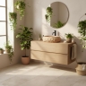 умывальник Rea Mika Light Terracotta 50x38 матовый, бежевый, имитация камня (REA-U7348)