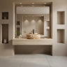 умывальник Rea Mika Light Terracotta 50x38 матовый, бежевый, имитация камня (REA-U7348)