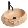 умывальник Rea Mika Light Terracotta 50x38 матовый, бежевый, имитация камня (REA-U7348)