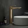 смеситель для умывальника Rea Prime высокий, brushed gold (REA-B6733)