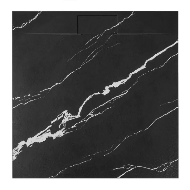 поддон Rea Bazalt 90x90 квадратный, carrara black (REA-K7003)
