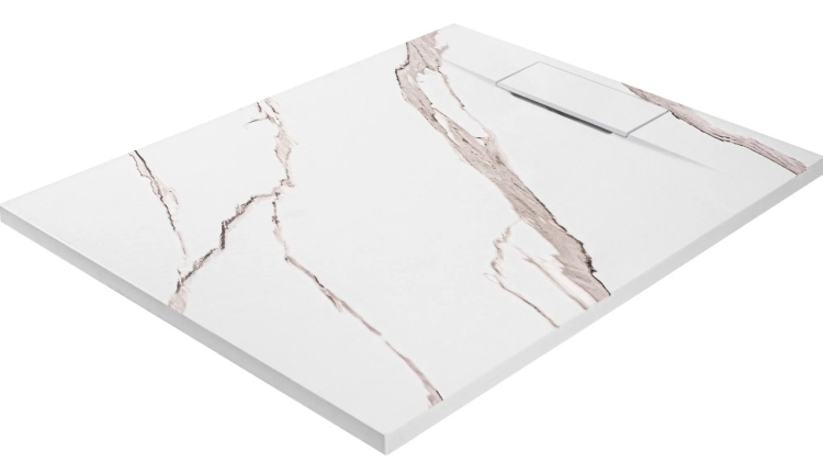 піддон Rea Bazalt 90x120 прямокутний, carrara white (REA-K7001)