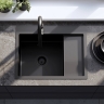 кухонная мойка Rea Fin 62x48 с сифоном, black (ZLE-06014)
