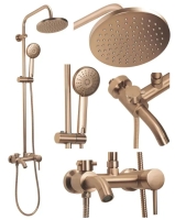 душевая система Rea Luis с изливом, brushed copper (REA-P7156)