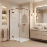 душевая кабина Rea Bruno 90x90x195 brush copper безопасное стекло (REA-K3602)