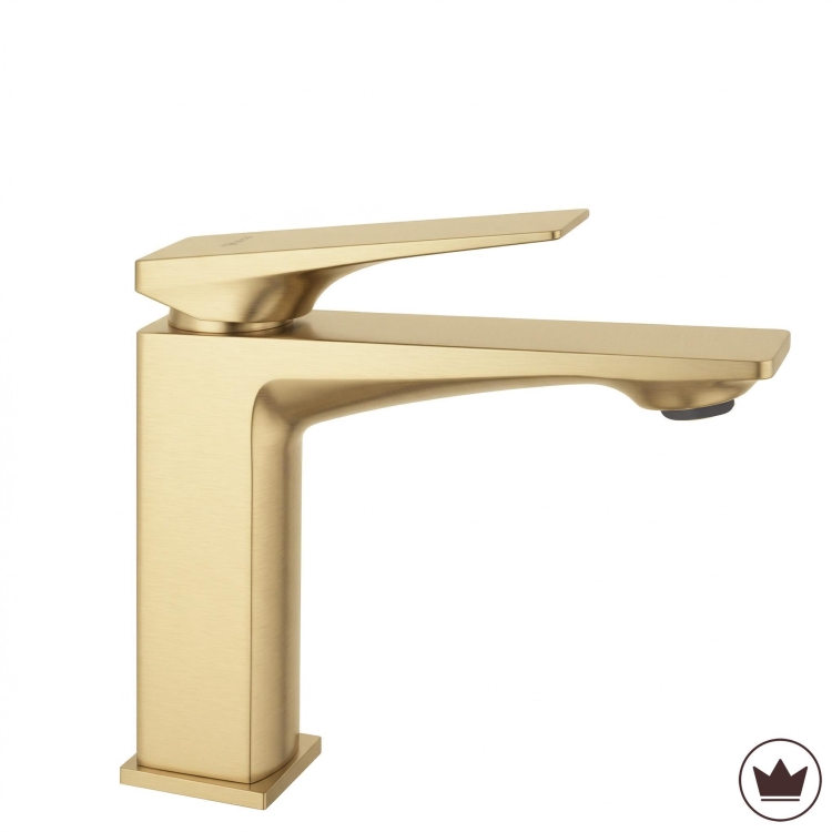 смеситель для умывальника Rea Prime низкий, brushed gold (REA-B6775)