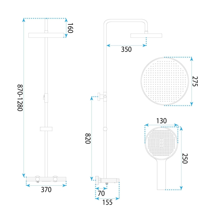 душевая система Rea Creo black (REA-P0360)