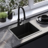 кухонная мойка Rea Leo 50x45 с сифоном, black (ZLE-06005)