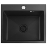 кухонная мойка Rea Leo 50x45 с сифоном, black (ZLE-06005)