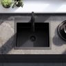 кухонная мойка Rea Leo 50x45 с сифоном, black (ZLE-06005)