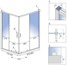 душова кабіна Rea City 80x100 black, скло прозоре (REA-K6449)