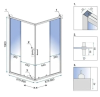 душевая кабина Rea City 90x90 black, стекло прозрачное (REA-K6446)