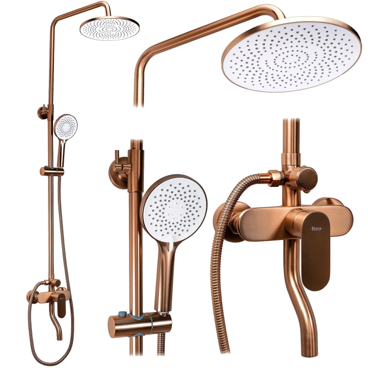 душевая система Rea Drop brushed copper (REA-P7064)