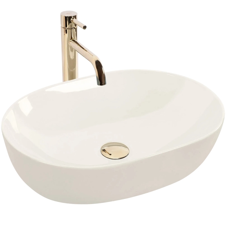 умывальник Rea Lisa 49x35 ecru shiny (REA-U4591)