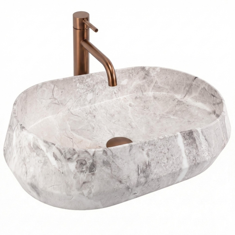умывальник Rea Zoe Rock 59x38 матовый, имитация камня (REA-U0643)