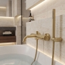 смеситель для ванны Rea Lungo Diamond brushed gold (REA-B2244)