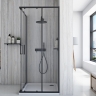 душова кабіна Rea City 80x80 black, скло прозоре (REA-K6448)
