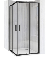 душевая кабина Rea City 80x80 black, стекло прозрачное (REA-K6448)