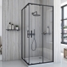душова кабіна Rea City 80x80 black, скло прозоре (REA-K6448)