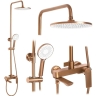душевая система Rea Avalon с изливом, brushed copper (REA-P2418)