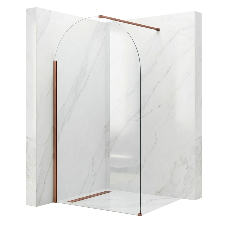душевая стенка Rea Heaven 120x200 безопасное стекло, прозрачное brush copper (REA-K6689)