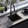 кухонная мойка Rea Leo 40x45 с сифоном, black (ZLE-06002)