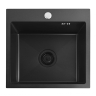 кухонная мойка Rea Leo 40x45 с сифоном, black (ZLE-06002)
