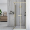 душова кабіна Rea City 80x80 brushed gold, скло прозоре (REA-K6444)