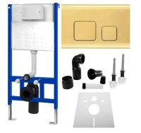 инсталляционная система Rea для унитаза + кнопка F gold (KPL-90009)