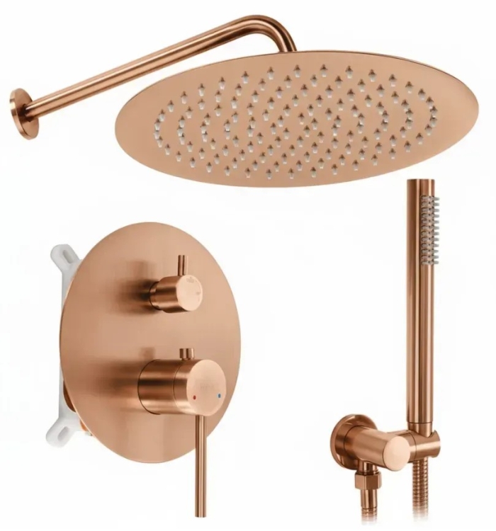 душова система Rea Foss Clif прихованого монтажу, brushed copper + box (REA-P5649)