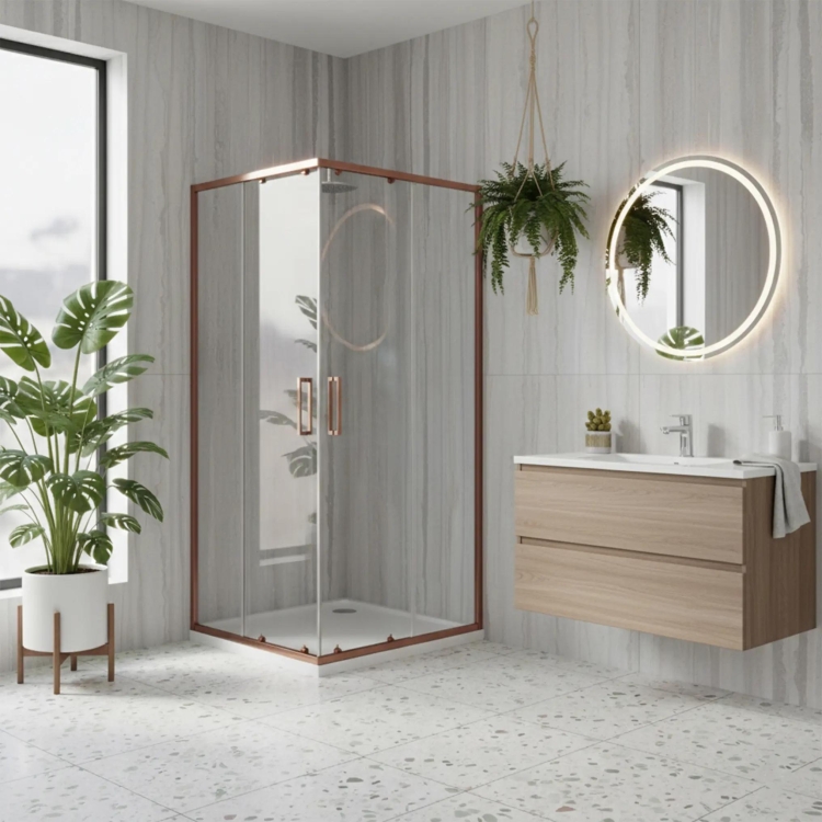 душевая кабина Rea City 80x80x190 transparent, brush copper (REA-K6982)