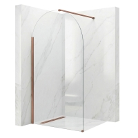 душевая стенка Rea Heaven 100x200 безопасное стекло, прозрачное brush copper (REA-K6687)
