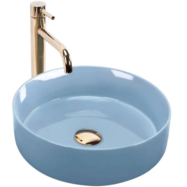 умивальник Rea Sami 36x36 blue shiny (REA-U6619)
