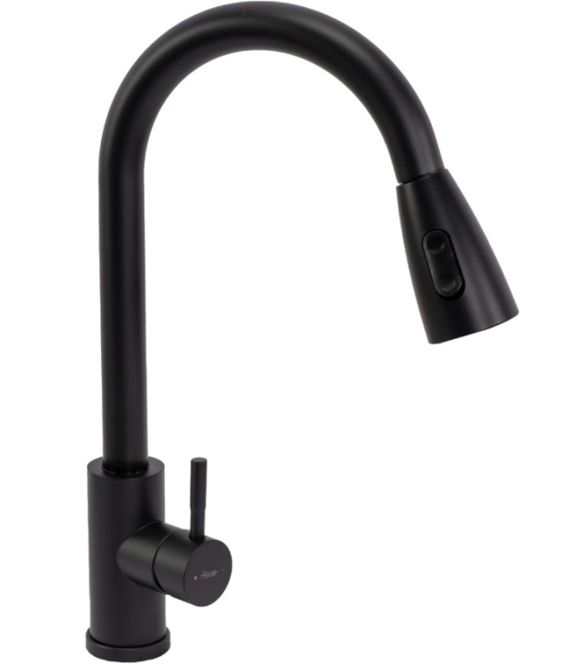 смеситель для кухни Rea Cross с выдвижным изливом, black (REA-B5309)