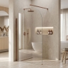 душевая стенка Rea Heaven 90x200 безопасное стекло, прозрачное brush copper (REA-K6686)