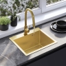 кухонная мойка Rea Leo 50x45 с сифоном, brush gold (ZLE-06004)